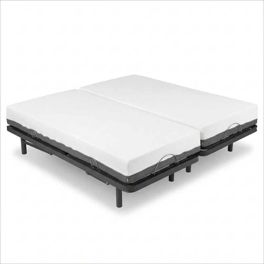 Pack Cama Articulada Doble con Colchón Viscoelástico y Control Inalámbrico (140 x 200)