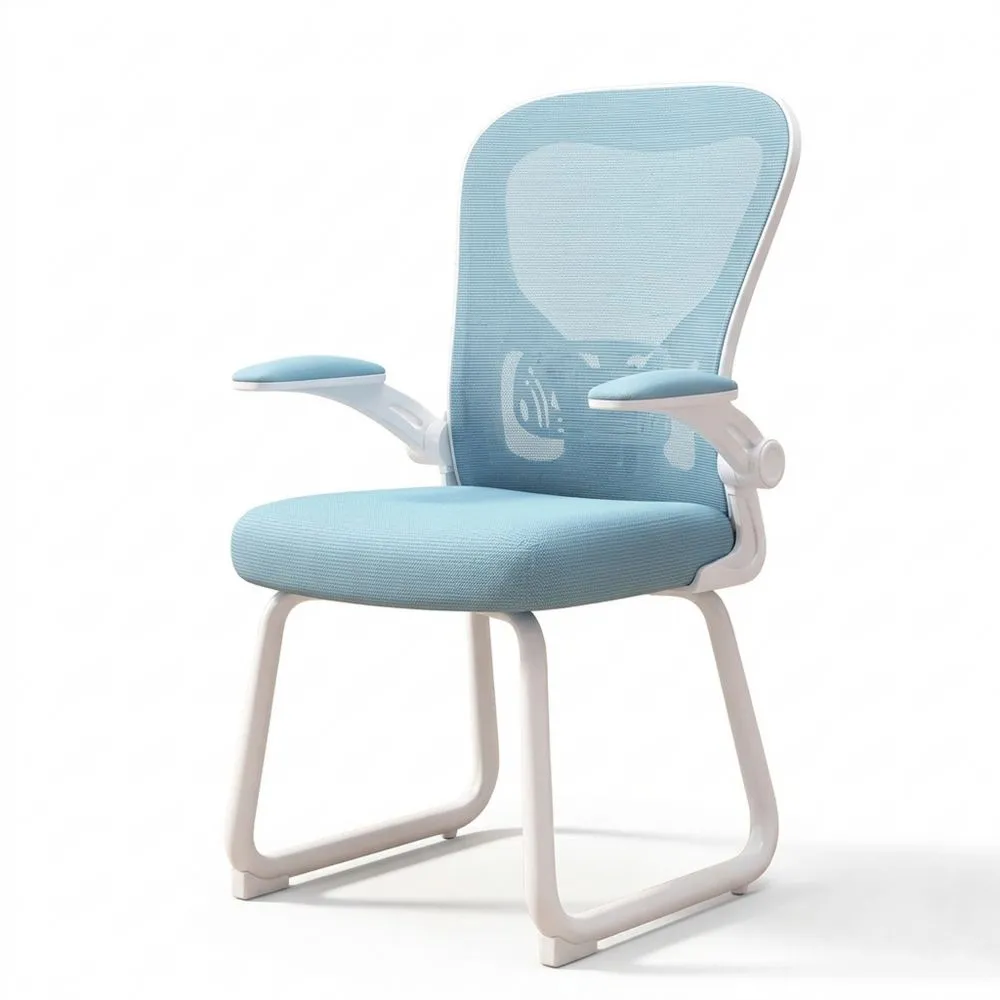 Silla ergonómica de malla transpirable con brazos abatibles para oficina y conferencias