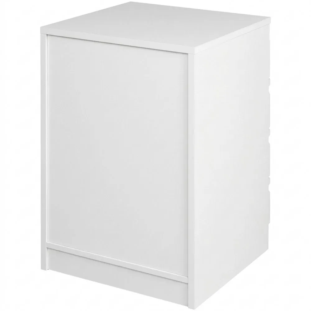 Cómoda Blanca con 4 Cajones y Carriles Metálicos, Acabado Premium, 50x50x73.6 cm