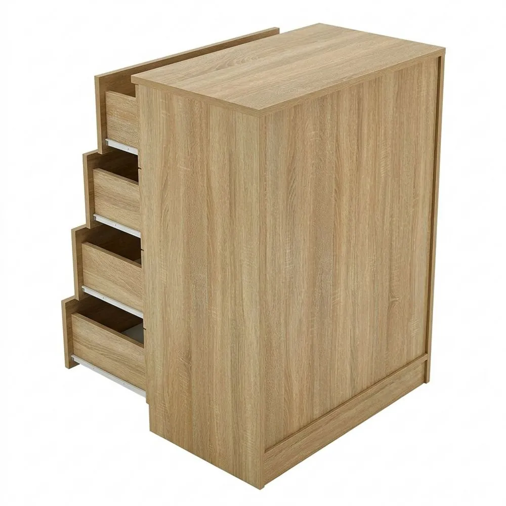 Cómoda Moderna de 5 Cajones para Dormitorio o Sala de Estar, Roble