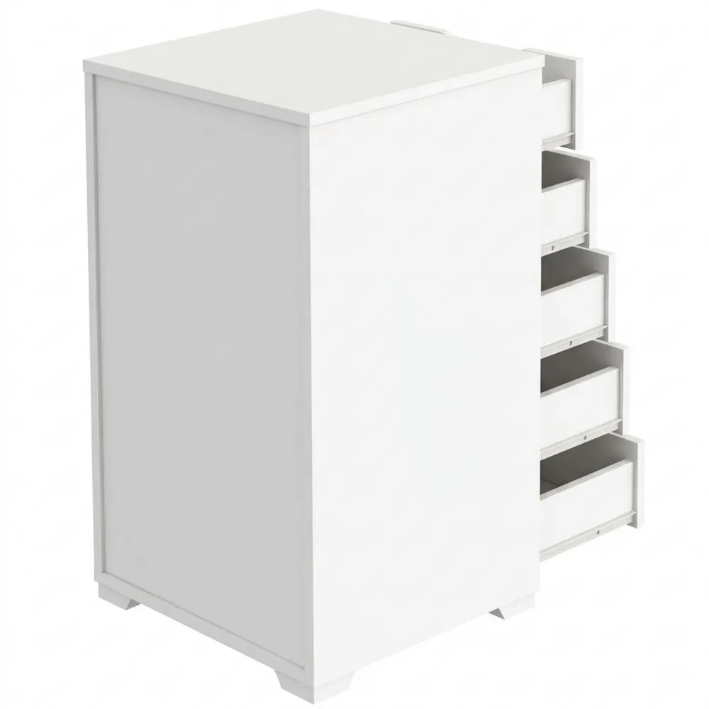 Cajonera Moderna 5 Cajones Blanca para Oficina 71x40x43 cm