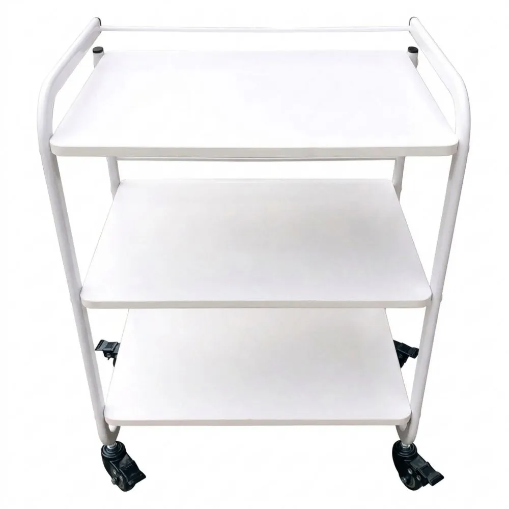 Carro de madera con 3 niveles y ruedas giratorias para oficina, hogar, spa y peluquería