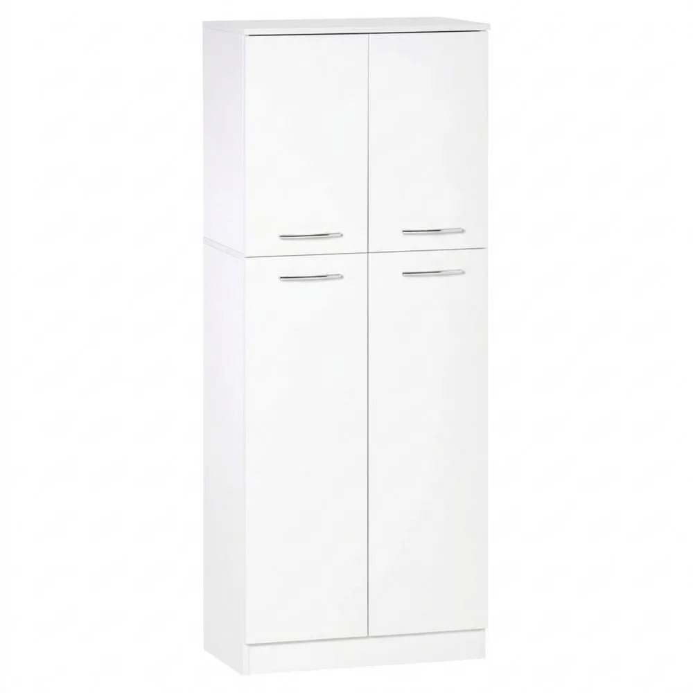 Armario Alto Multifuncional con 5 Estantes Ajustables para Salón, Dormitorio o Cocina, 59 x 31 x 155 cm, Blanco