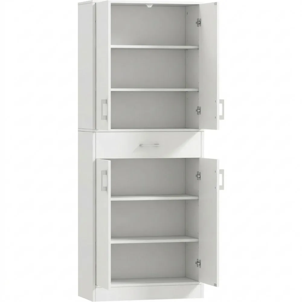 Armario de Cocina con 4 Puertas y Estantes Ajustables para Comedor