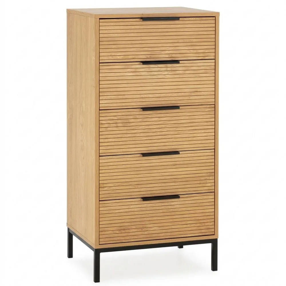 Cajonera Alta de Madera con 5 Cajones