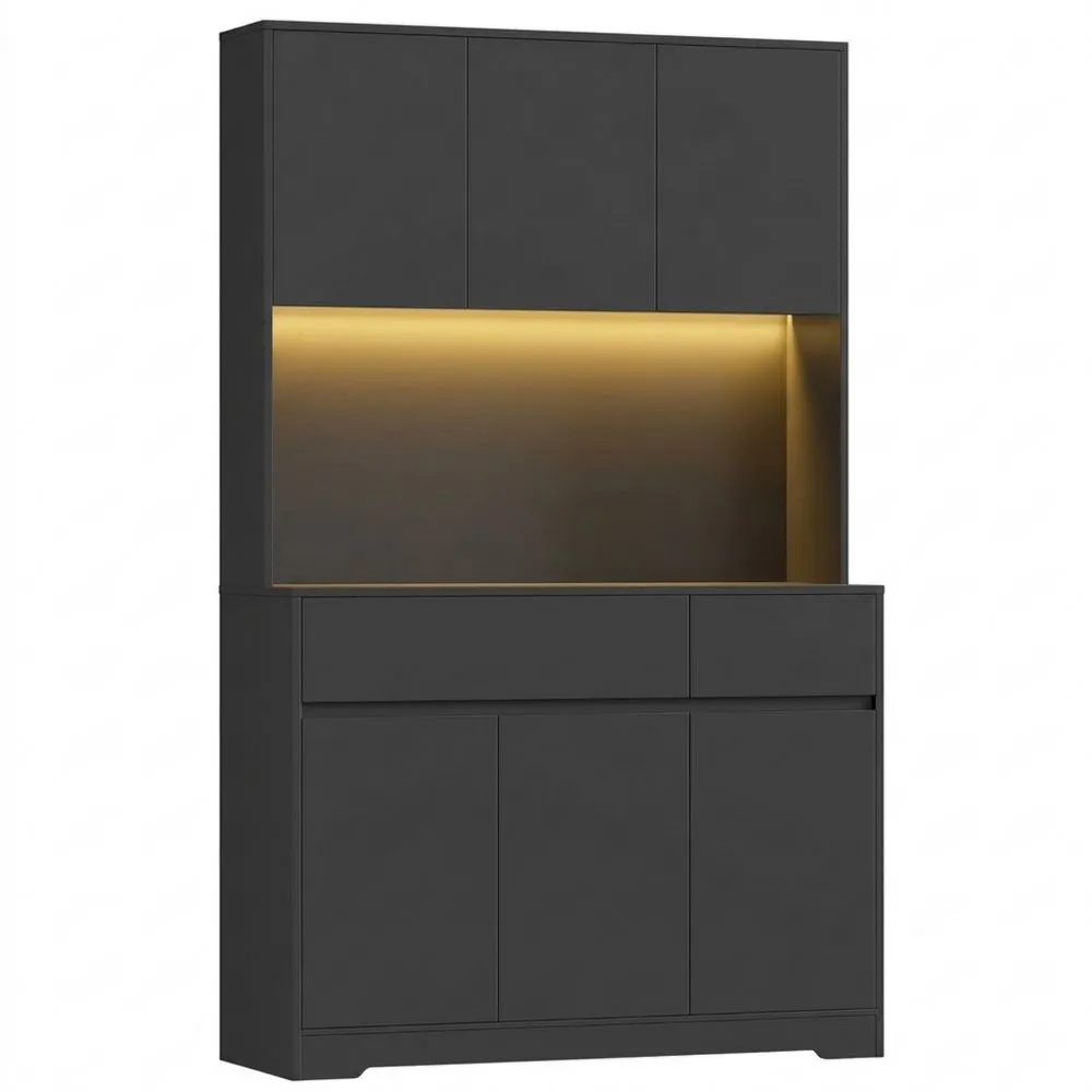 Armario de Cocina Grande con Almacenamiento y Luz LED