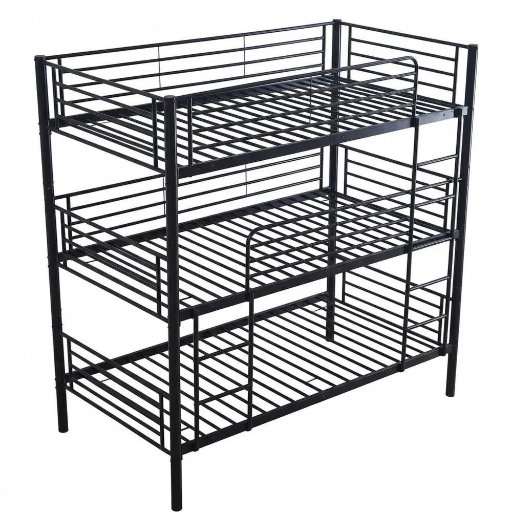 Litera Metálica Triple Negra de 90 x 190 cm