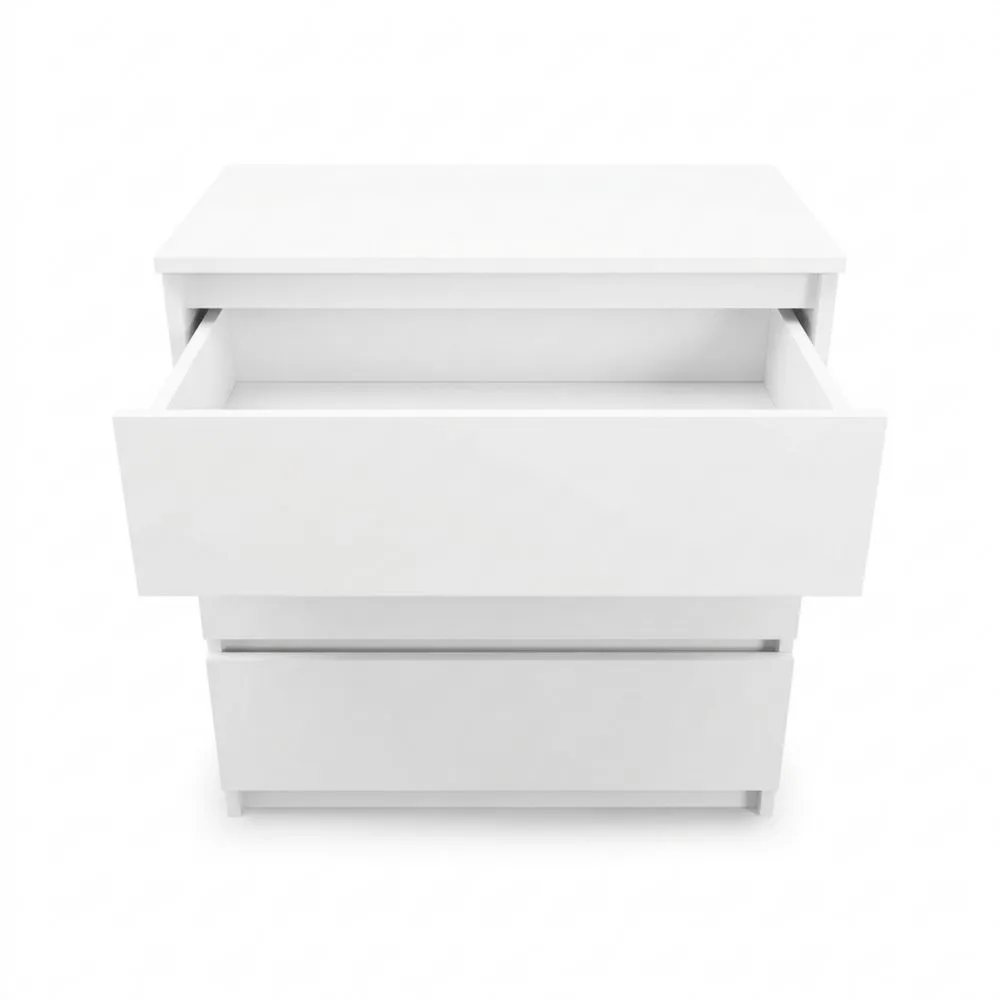 Cajonera Moderna de 3 Cajones para Dormitorio en Blanco