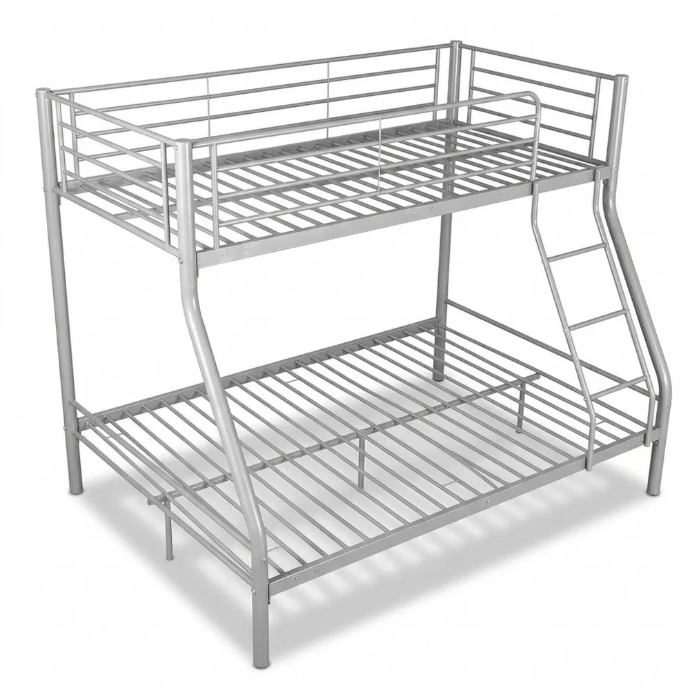 Litera Doble de Metal Diseño Industrial, Gris, Tamaños Inferior y Superior