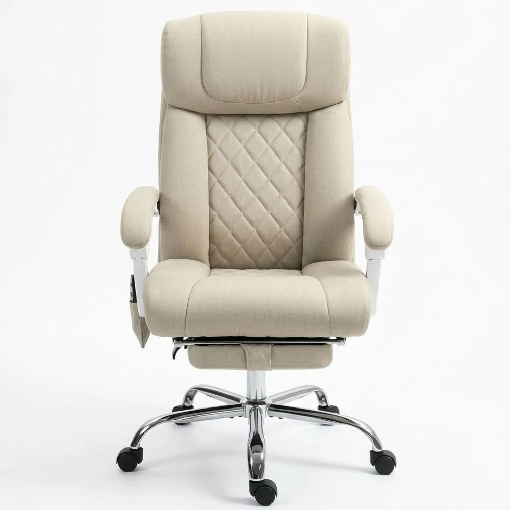 Silla de Oficina Reclinable con Masaje de 6 Puntos y Función de Calor