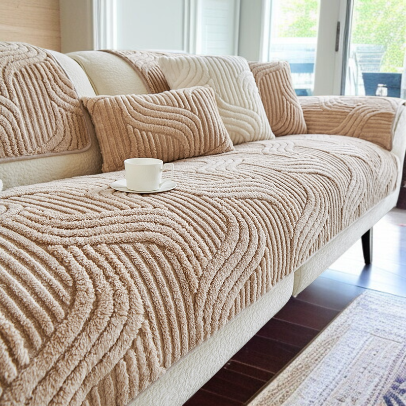 Comfortable Cotton Velvet Sofa Sofa Cushion Household Breathable Back AntiSlip Particles AntiSlip