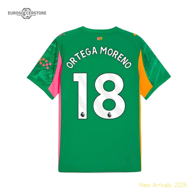 2025-2026 Man City Goalkeeper Away Shirt (Green) (Ortega Moreno 18)-Vantage Point Soccer