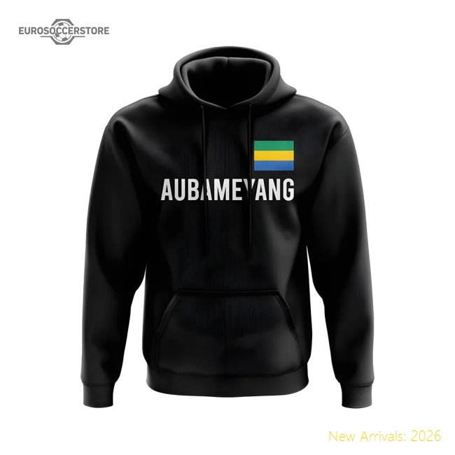 Pierre-Emerick Aubameyang Gabon Name Hoody (Black)-Vantage Point Soccer