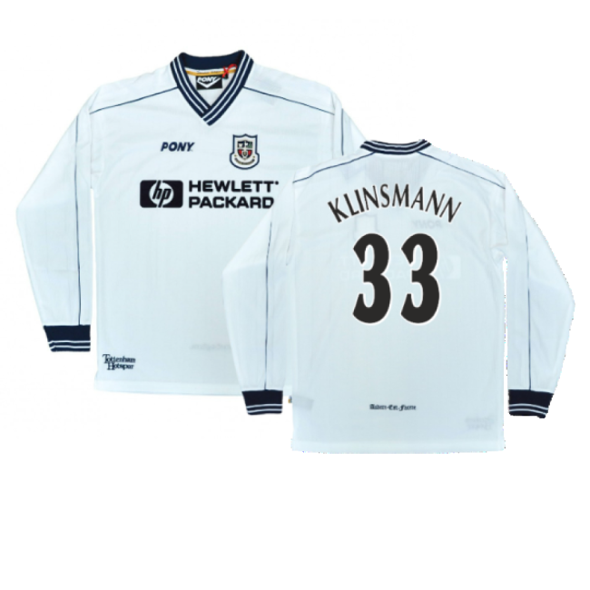 1997-1999 Tottenham Home LS Pony Retro Shirt (Klinsmann 33)-Vantage Point Soccer