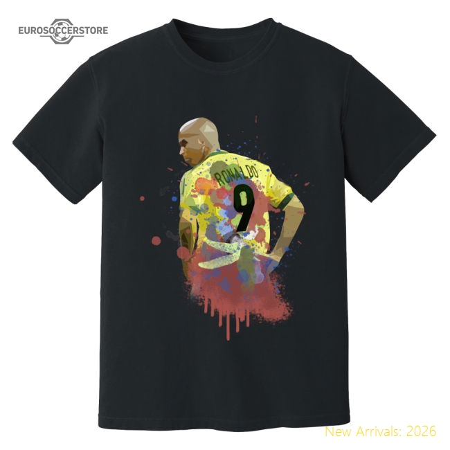Ronaldo Brazil Art T-Shirt (Black)-Vantage Point Soccer