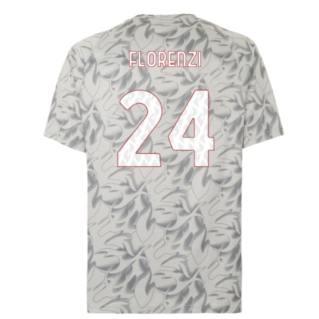 2025-2026 AC Milan Warm Up Jersey (Smokey Gray) (Florenzi 24)-Vantage Point Soccer