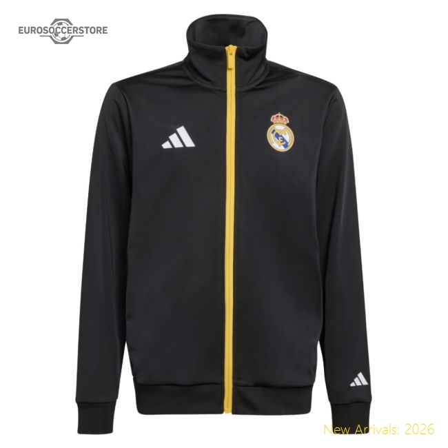 2025-2026 Real Madrid Marvel Track Top (Black) - Kids-Vantage Point Soccer