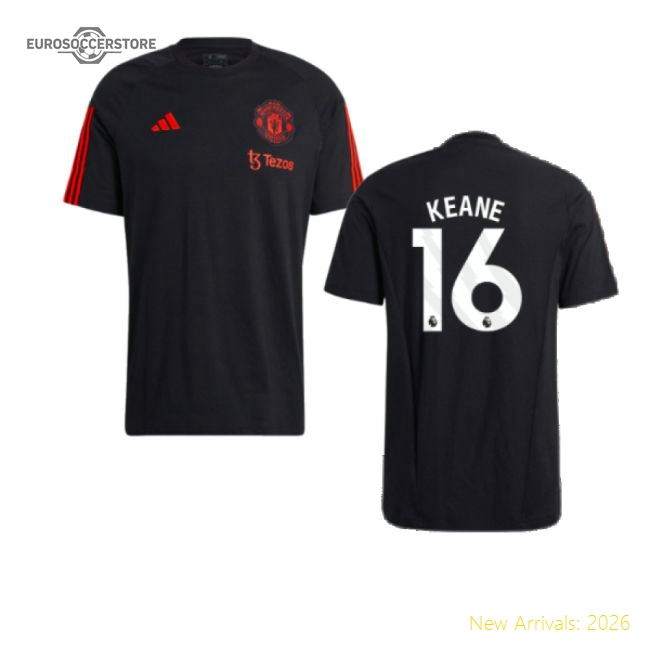 2023-2024 Man Utd Training Tee (Black) (Keane 16)-Vantage Point Soccer