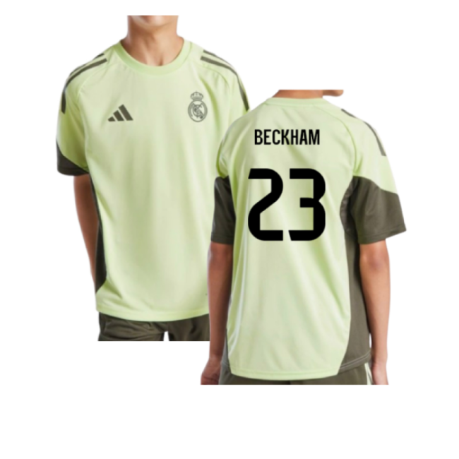 2025-2026 Real Madrid Training Jersey (Almost Lime) - Kids (Beckham 23)-Vantage Point Soccer