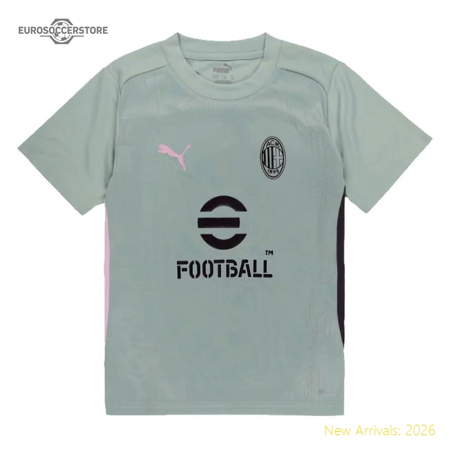 2024-2025 AC Milan Training Shirt (Green Fog) - Kids (Pulisic 11)-Vantage Point Soccer