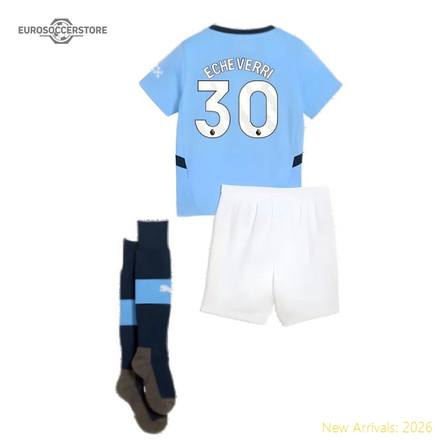 2024-2025 Man City Home Mini Kit (Echeverri 30)-Vantage Point Soccer