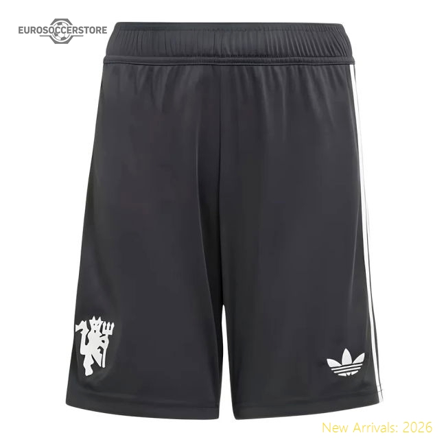 2024-2025 Man Utd Third Shorts (Carbon) - Kids-Vantage Point Soccer