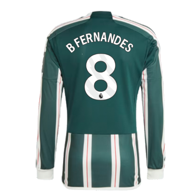 2023-2024 Man Utd Long Sleeve Away Shirt (B Fernandes 8)-Vantage Point Soccer