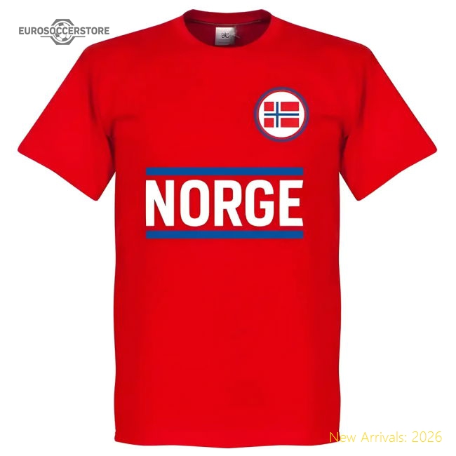 Norway Team T-Shirt - Red (Haaland 9)-Vantage Point Soccer