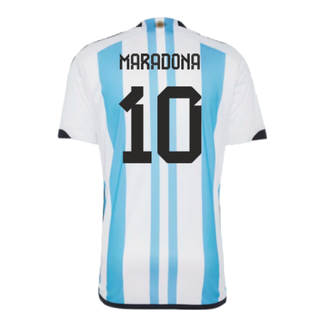 Argentina 2022 World Cup Winners Home Shirt (MARADONA 10)-Vantage Point Soccer