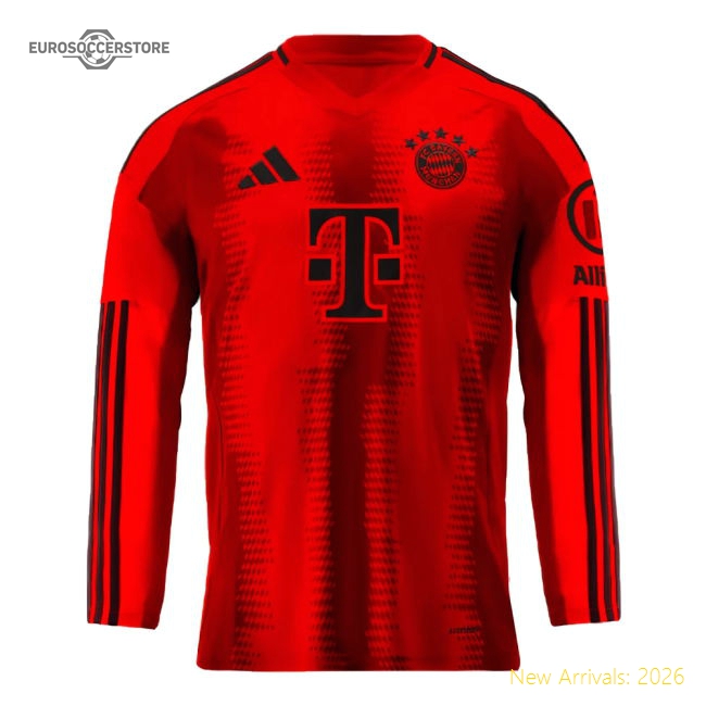 2024-2025 Bayern Munich Long Sleeve Home Shirt (Kids) (Your Name)-Vantage Point Soccer