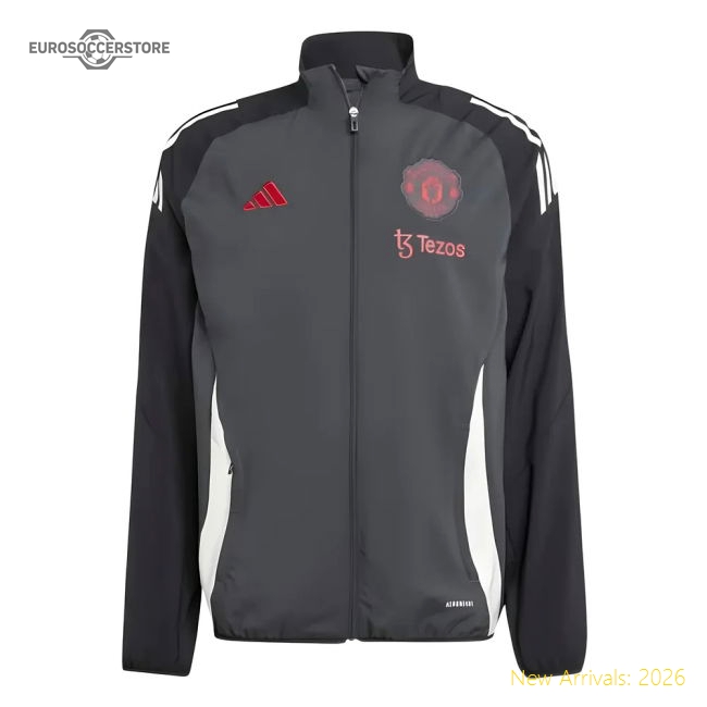 2024-2025 Man Utd EU Presentation Jacket (Carbon)-Vantage Point Soccer
