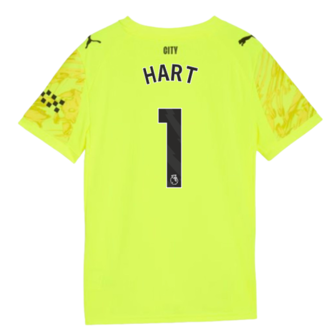 2025-2026 Man City Goalkeeper Third Shirt (Yellow) - Kids (Hart 1)-Vantage Point Soccer