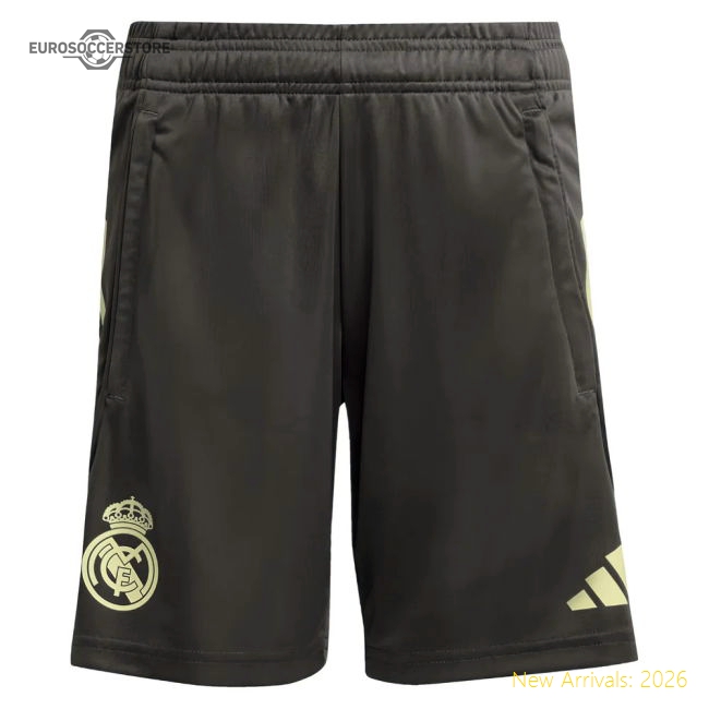 2025-2026 Real Madrid Training Shorts (Utility Grey) - Kids-Vantage Point Soccer