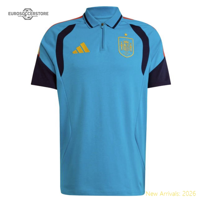 2026-2027 Spain Polo Shirt (Bold Aqua)-Vantage Point Soccer