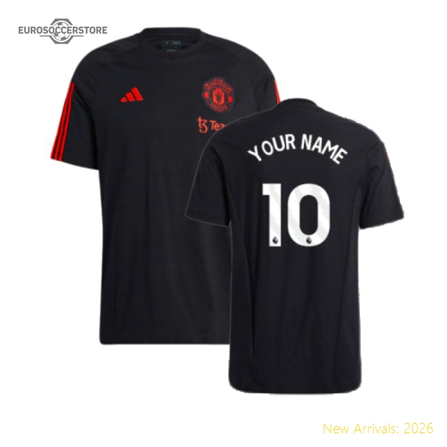 2023-2024 Man Utd Training Tee (Black) (Your Name)-Vantage Point Soccer