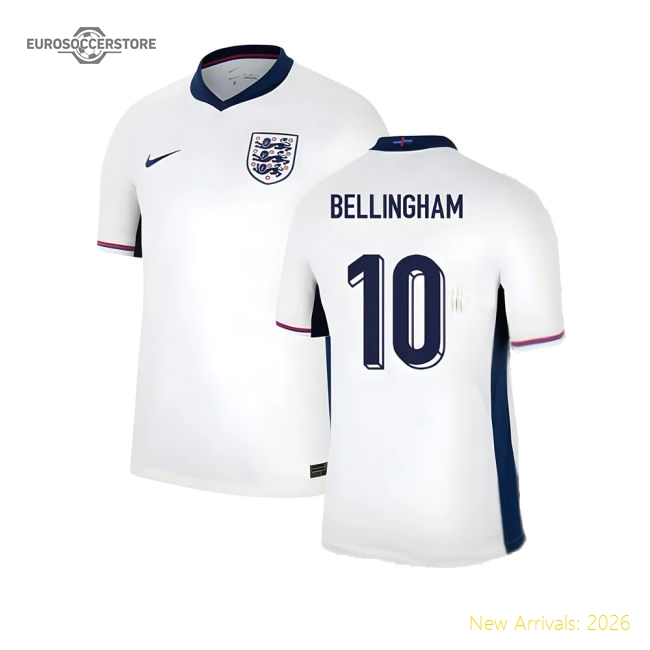 2024-2025 England Home Shirt (Bellingham 10)-Vantage Point Soccer