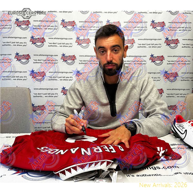 Manchester United FC Bruno Fernandes Shirts (Framed)-Vantage Point Soccer