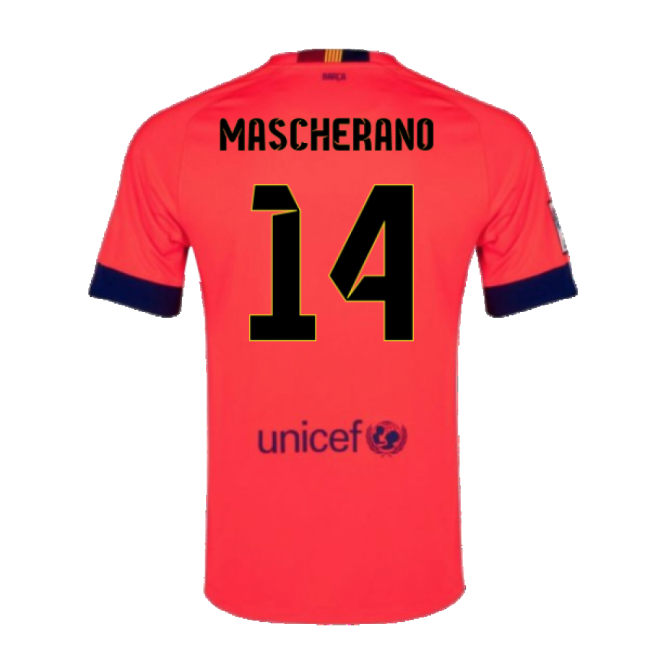 Barcelona 2014-15 Away Shirt ((Excellent) L) (Mascherano 14)-Vantage Point Soccer
