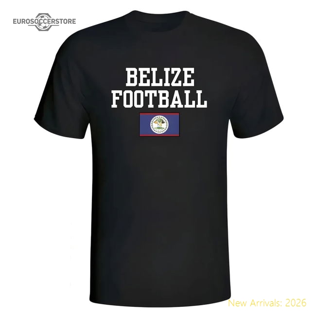 Belize Football T-Shirt - Black-Vantage Point Soccer