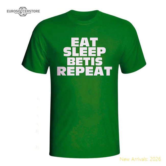 Eat Sleep Real Betis Repeat T-shirt (green) - Kids-Vantage Point Soccer
