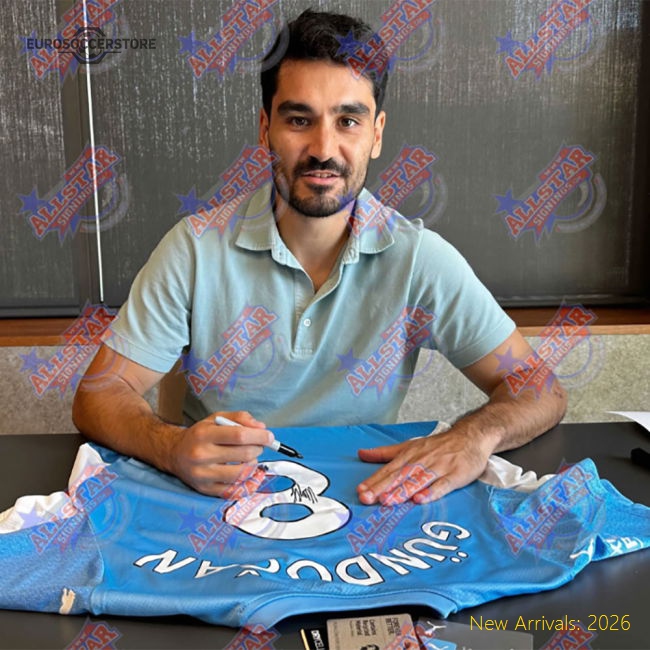 Manchester City FC Rodri & Gundogan Signed Shirts & Medal (Dual Framed)-Vantage Point Soccer