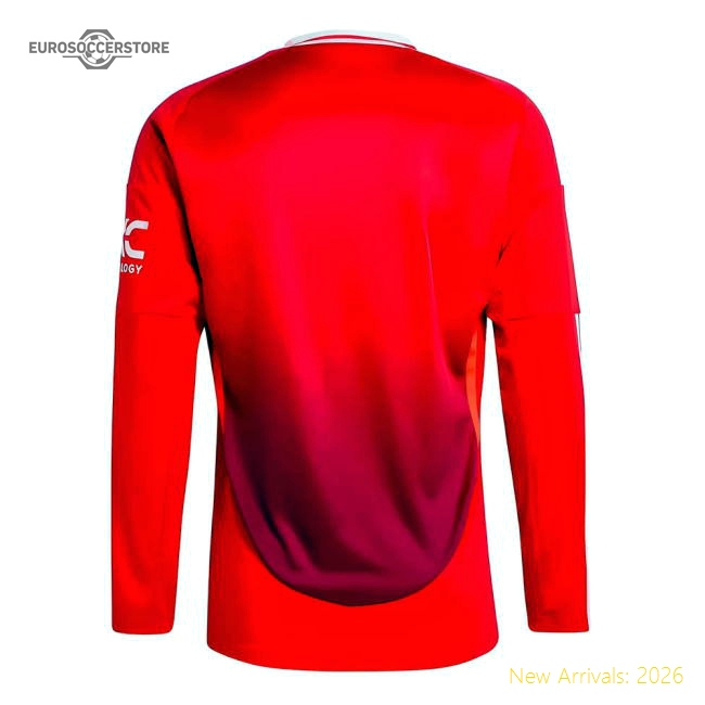 2024-2025 Man Utd Long Sleeve Home Shirt-Vantage Point Soccer