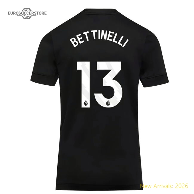 2025-2026 Chelsea Home Goalkeeper Shirt (Black) - Kids (Bettinelli 13)-Vantage Point Soccer