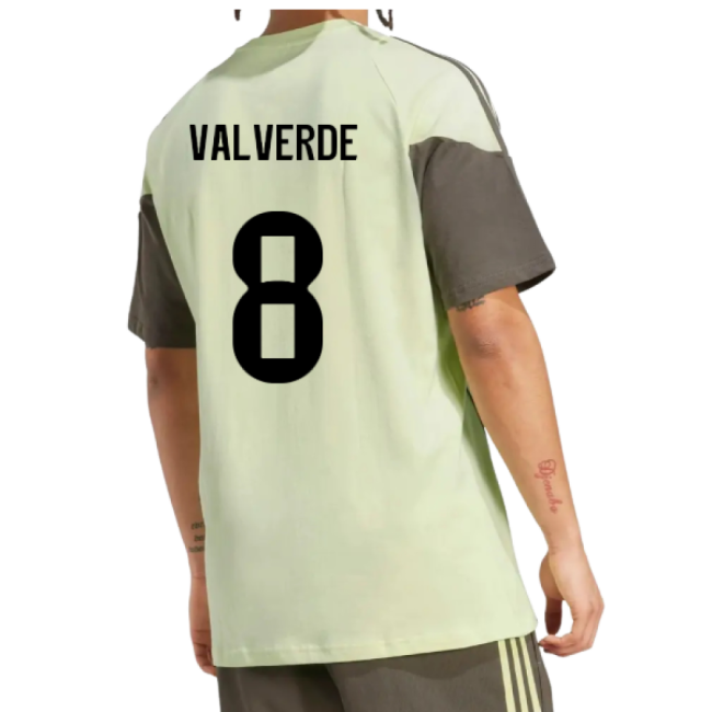 2025-2026 Real Madrid Training Tee (Almost Lime) (Valverde 8)-Vantage Point Soccer