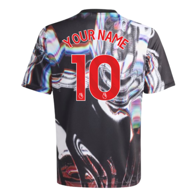 2025-2026 Man Utd Pre Match Shirt (Black) - Kids (Your Name)-Vantage Point Soccer