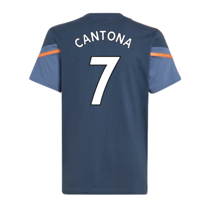 2022-2023 Man Utd Training Tee (Crew Navy) - Kids (CANTONA 7)-Vantage Point Soccer