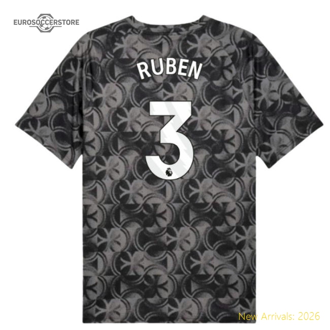 2025-2026 Man City Warm Up Jersey (Black) (Ruben 3)-Vantage Point Soccer