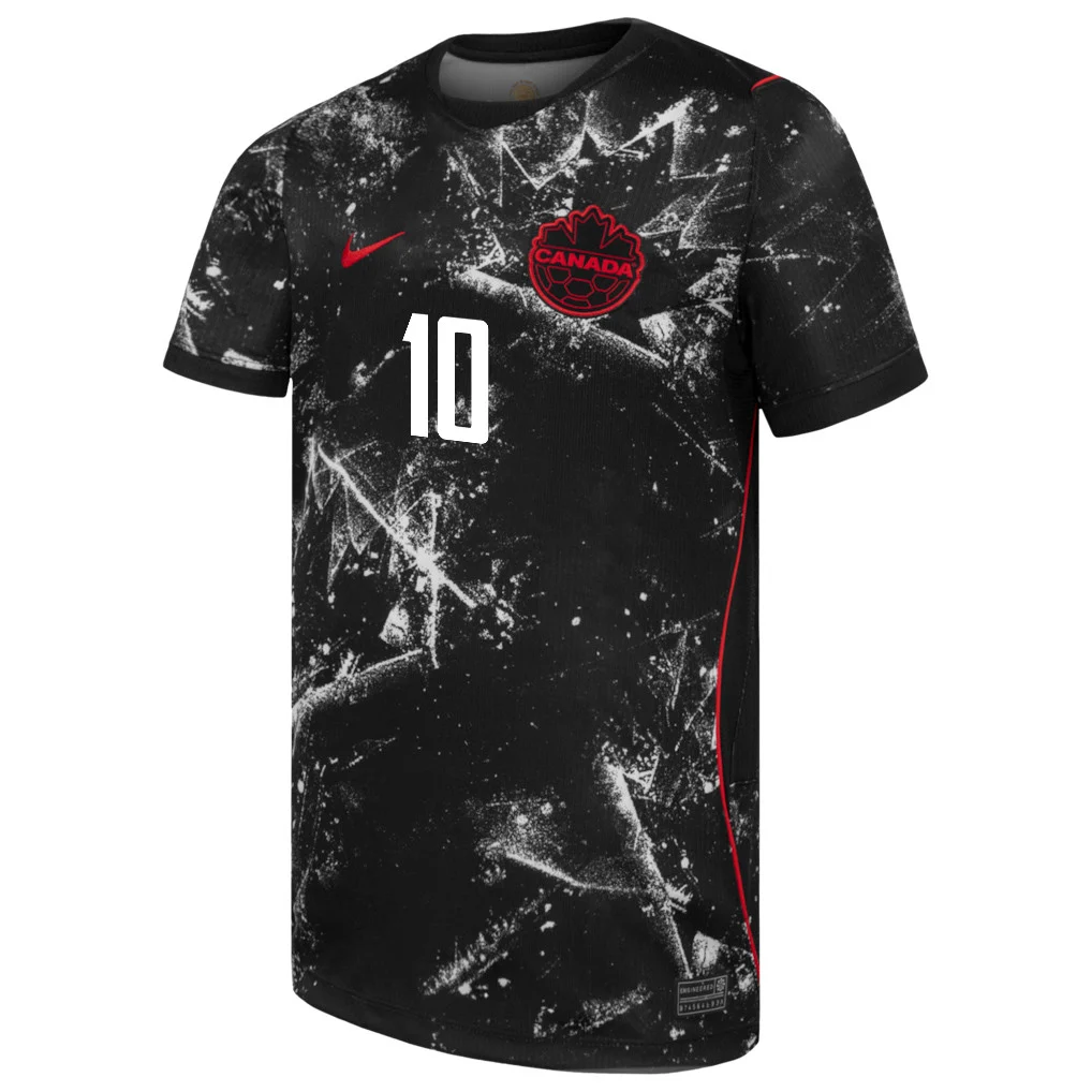 Canada Away Jersey 2026 (Jonathan David #10) - Obsidian Black Supporter Kit