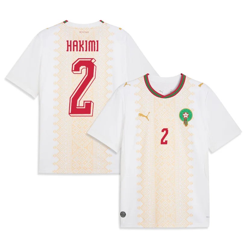 Morocco Away Jersey 2026 (Achraf Hakimi #2) - Atlas Lions White Supporter Kit