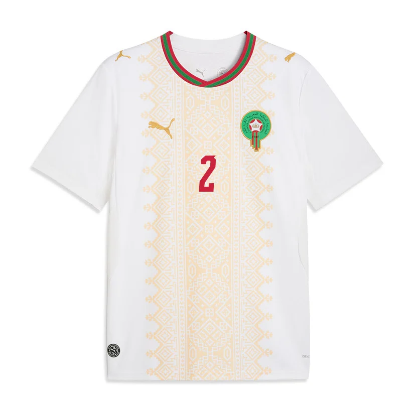 Morocco Away Jersey 2026 (Achraf Hakimi #2) - Atlas Lions White Supporter Kit
